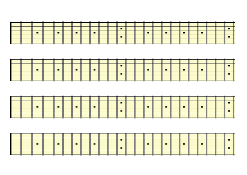 Empty Guitar Fretboard Chart