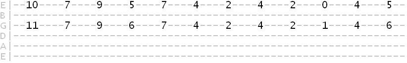 two string harmonization in A major