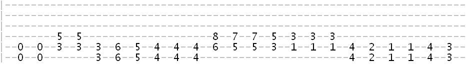 tab of a death metal style riff that goes on a journey