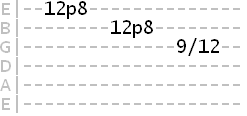 major 7th arpeggio using pull offs