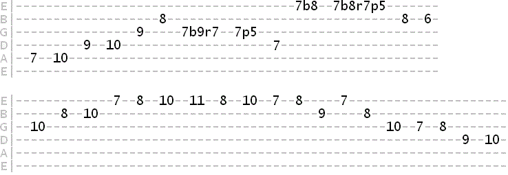 C major lick with C harmonic minor over V chord