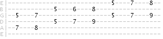 harmonized A natural minor scale in 6ths