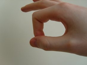 The index and thumb O from the front
