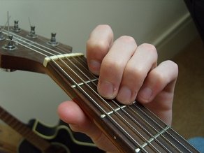 photo of A minor open chord fingering