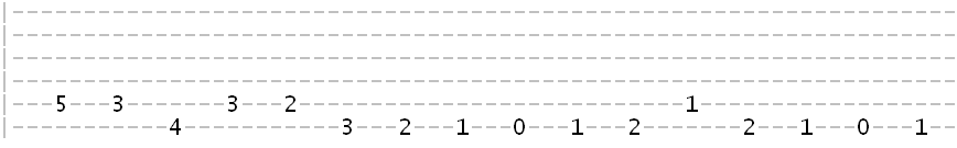 tab of a single string riff