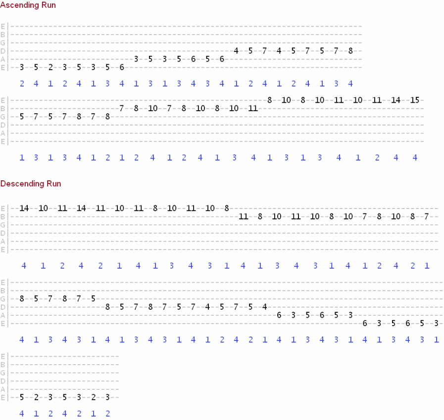 harmonic minor run exercises