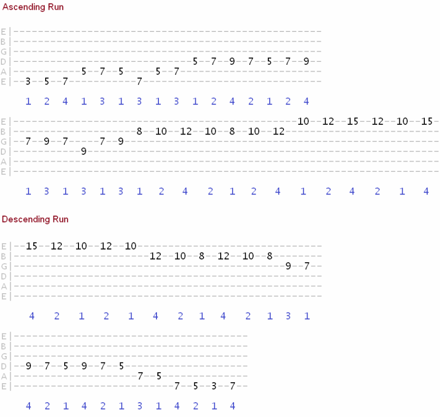 major pentatonic run exercises