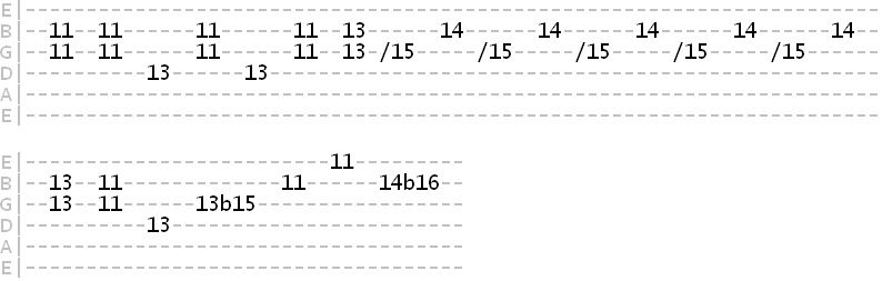 funk lick using double stops