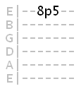 pull off from 8th to 5th fret on high E string