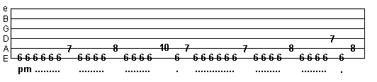 thrash guitar riff using the E A and D strings