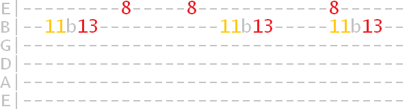 C note unison bend between 1st and 2nd strings