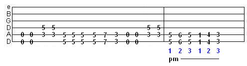 palm muted riff involving 3/4 time