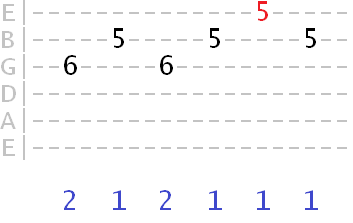 isolated staggered A major arpeggio starting on the 3