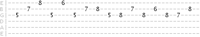 5th fret lick on the G B and high E strings