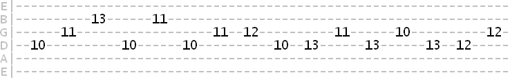 Guitar lick on the D G and B strings