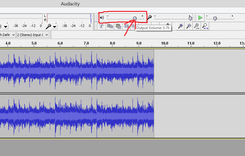 output volume in Audacity