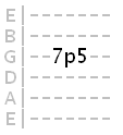 pull off from 7th fret to 5th fret on G string